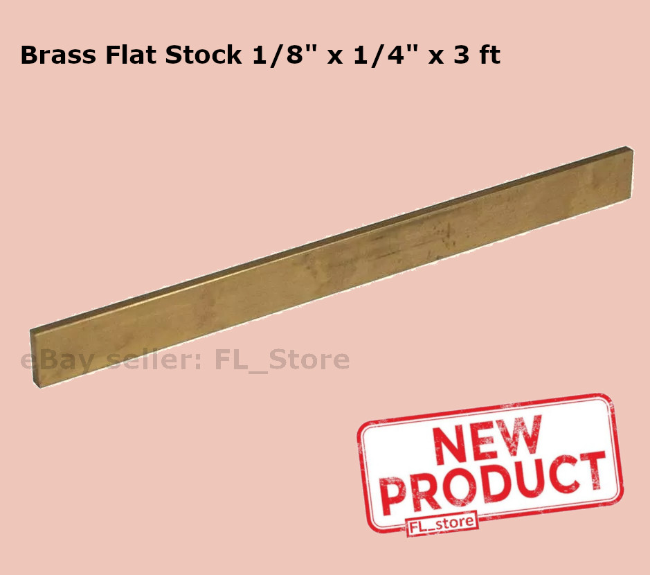 Brass Flat Stock 1/8″ x 1/4″ x 3 Ft Strip Solid 360 Alloy Mill 36″ Length NEW