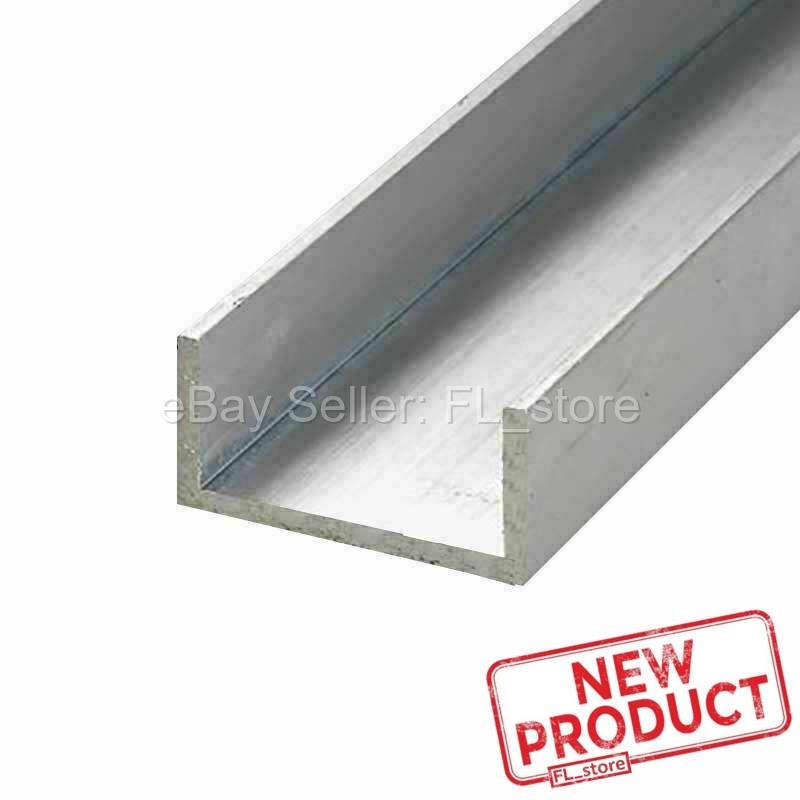 8 Feet Aluminum U-Channel 1″ Leg x 3 Base Width x 2-3/4″ Inside x 1/8 Thick NEW