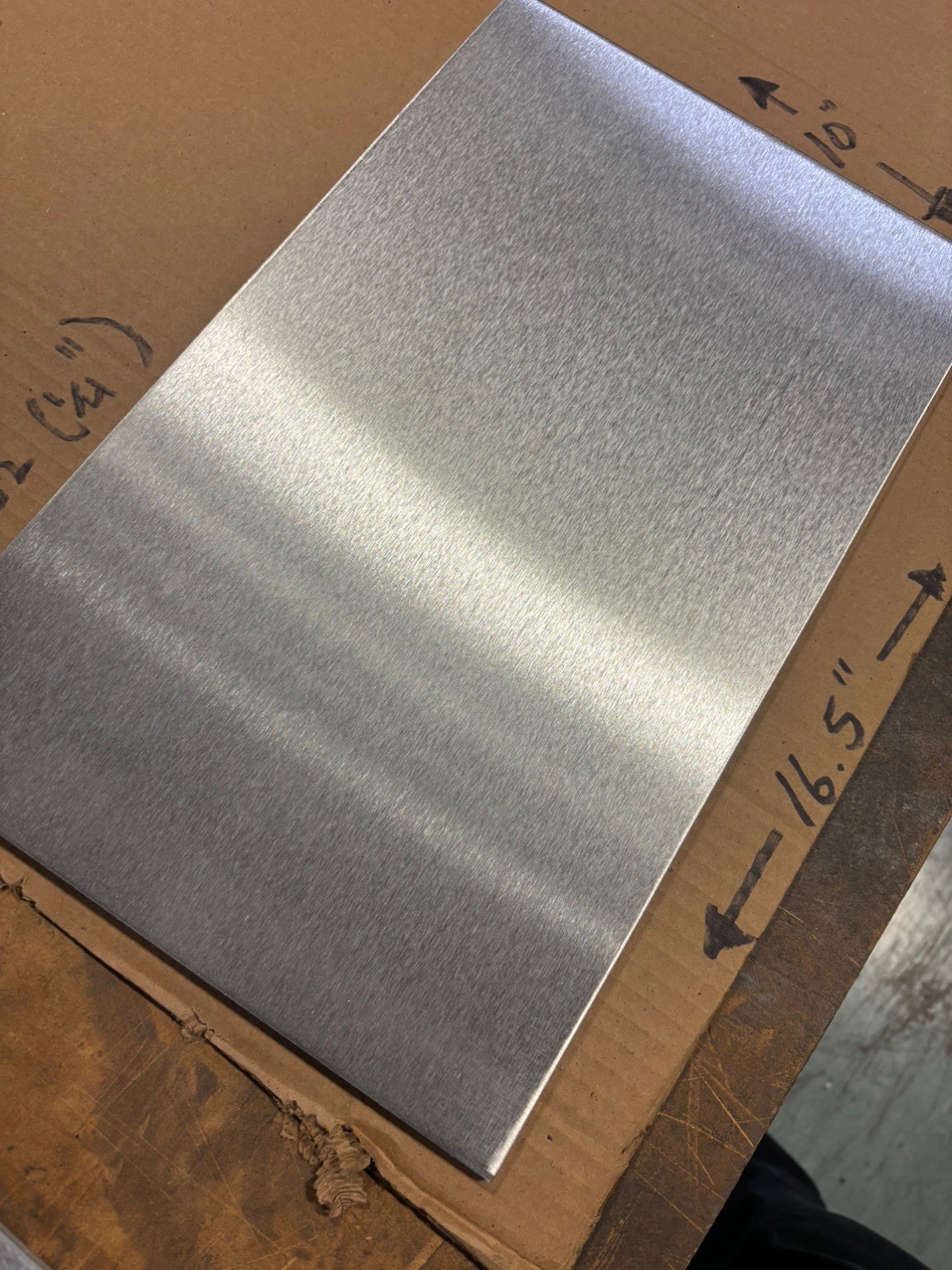 1/4” (0.250” Thick) 5052 H32 Aluminum Sheet Metal – Brushed Finish 10” x 16.5”