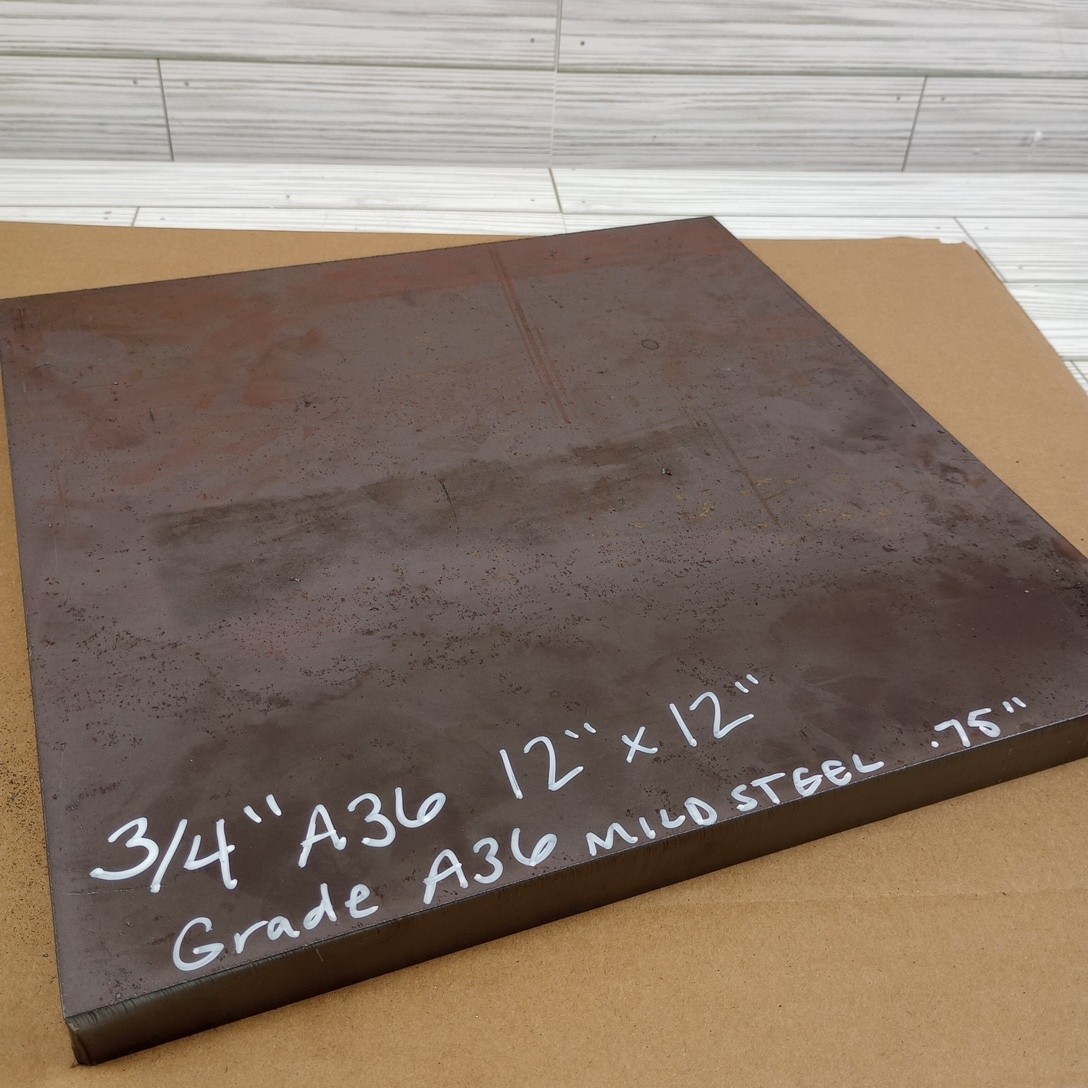 3/4″ x 12″x 12″ inch steel plate 12”x12” A36 Hot Roll Flat .75″ Thick