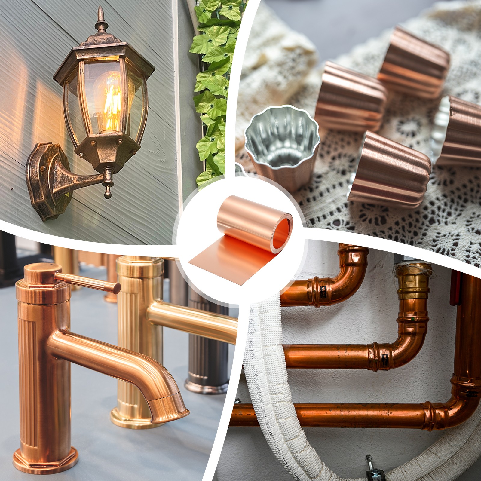 Pure Copper Sheet Roll, 0.5mm 24Ga Thick T2 3.5Ft x 4in Copper Strip for Craft