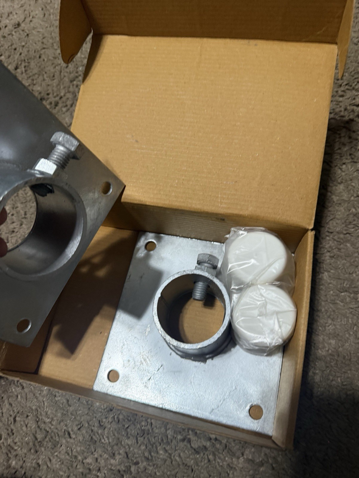MultiNautic 6 in. L x 6 in. W x 2 in. H HDG Steel Base Plate With PVC Caps