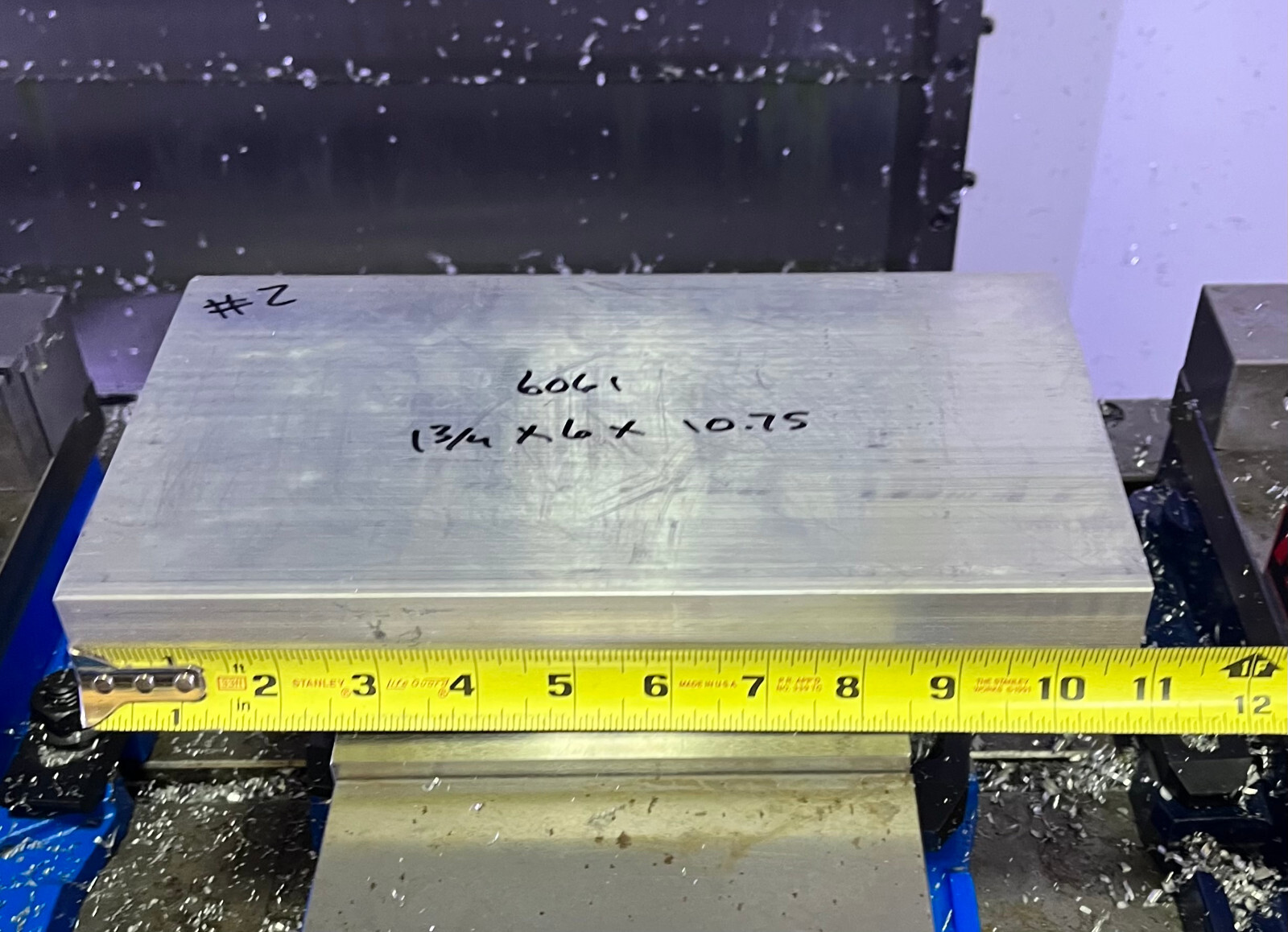 1-3/4″ X 6″ Aluminum 6061 Extruded Flat Bar 10.75″ long CNC Milling