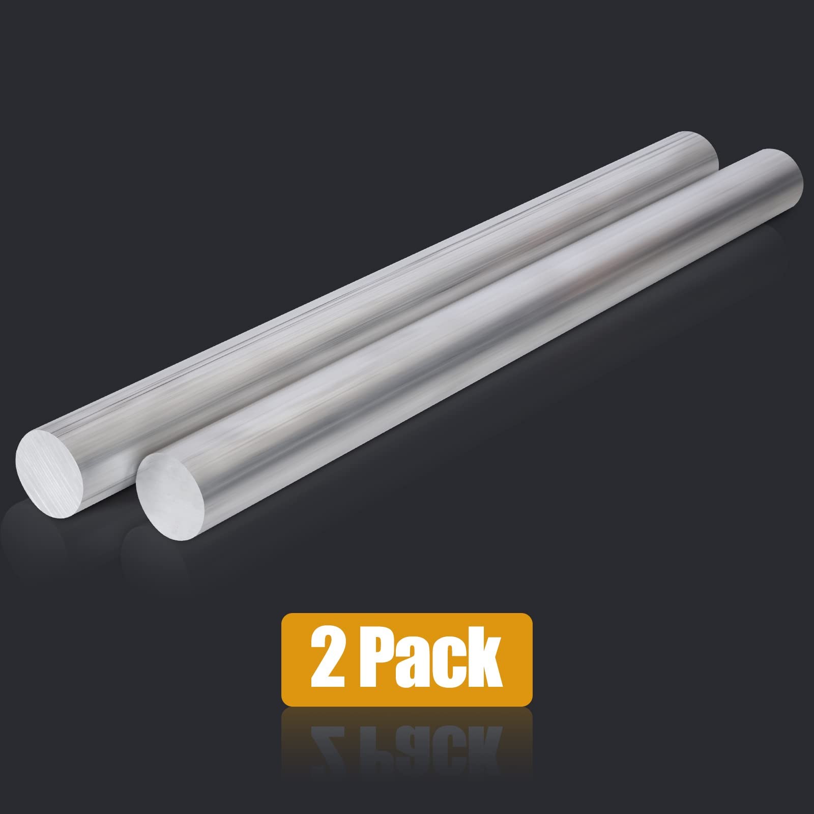 2 PCS 1 Inch Diameter Round Aluminum Rod 13 Long 6061 Bar T6511 Solid Stock