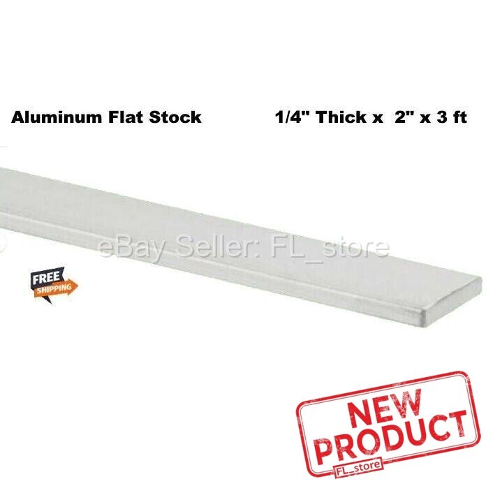Aluminum Flat Stock 1/4″ x 2″ x 3 Feet Unpolished Alloy 6061 Bar 36 Inch Long