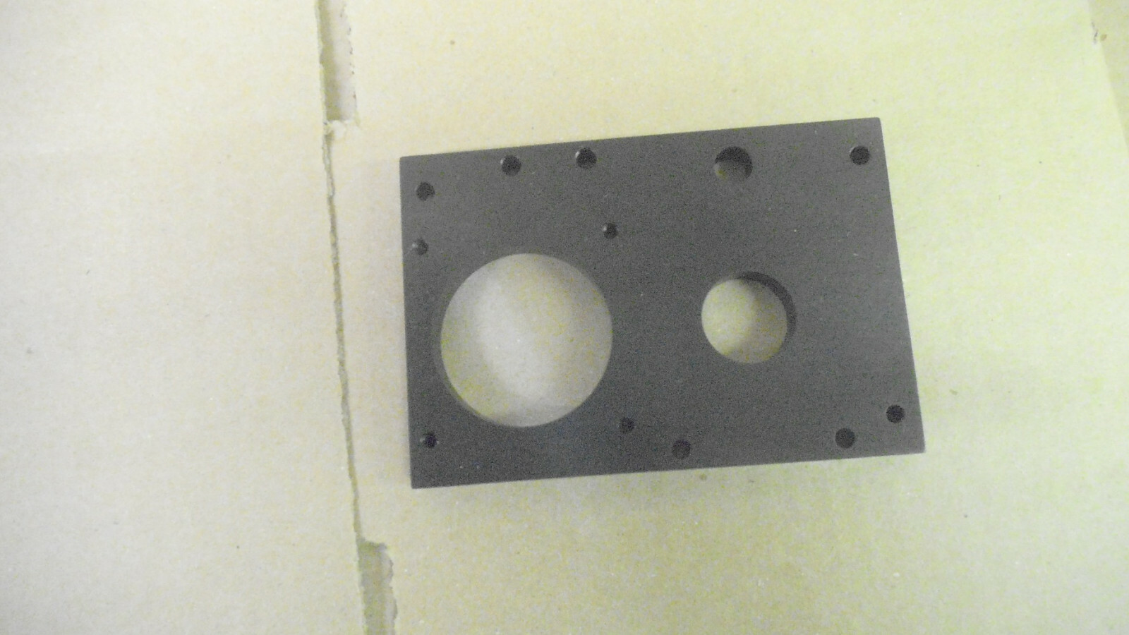 Black anodized Aluminum bracket for NEMA 23 motor, 4-13/16 x 3-1/4 x .391 thick