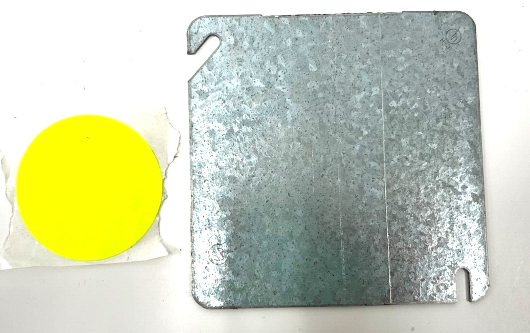 UNBRANDED 4″ X 4″ 4 SQUARE METAL BLANK SURFACE COVERS QTY: 13 ZINC PLATED STEEL