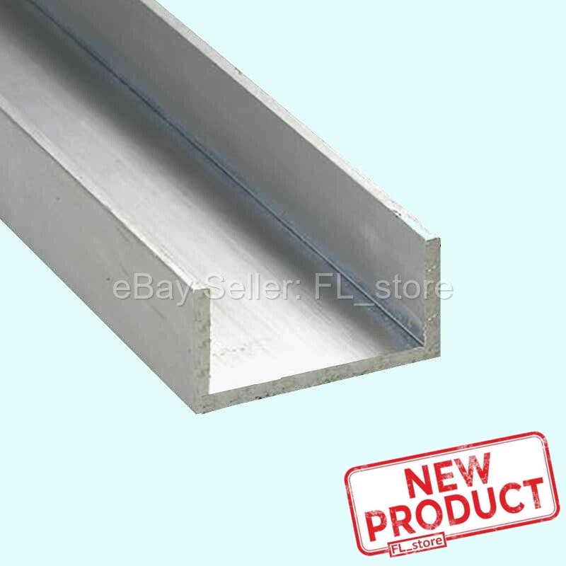 Aluminum U-Channel 1/2″ Leg x 1″ Base Width x 3/4″ Inside x 1/8″ Thick x 8 Feet