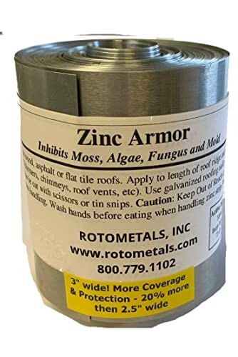 Zinc Armor – 2.5″ to 3″ Wide Zinc Strip, 1-roll of 50 Feet Made in USA