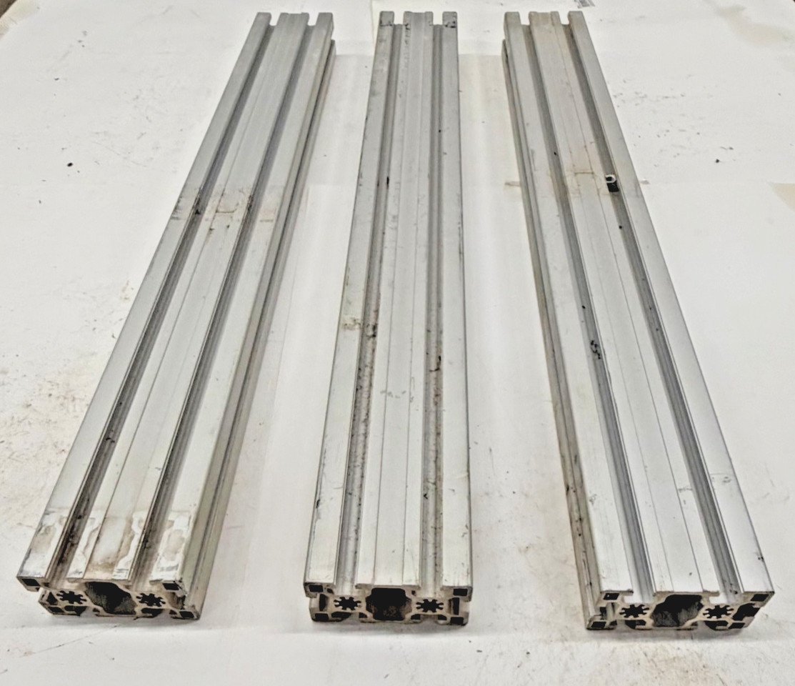 80/20 T-SLOTTED ALUMINUM EXTRUSION, 45-4590, LOT OF 3, 45MMX90MM PROFILE, 30″L