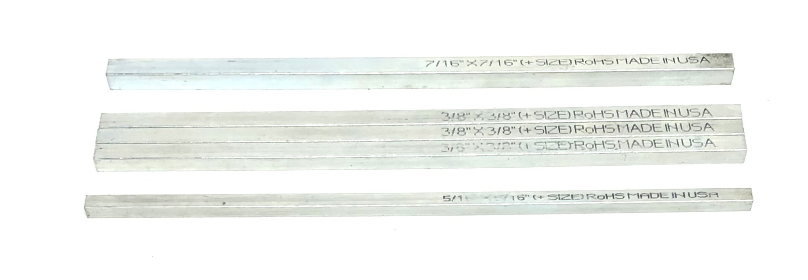Unbranded Assorted 12 Inch Key Stock 3/8, 5/16, 7/16 [Lot of 5] NOS