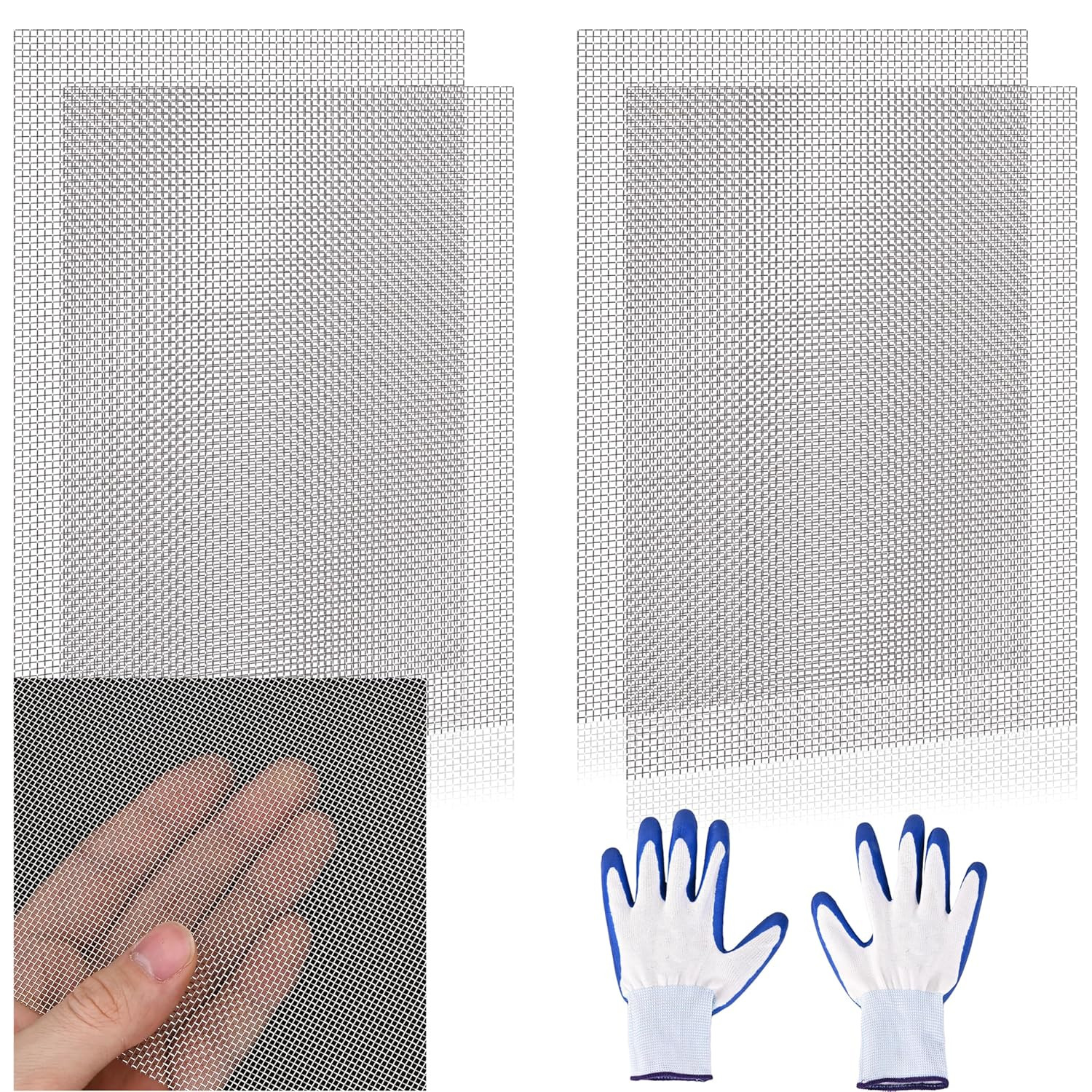 4 Pcs 304 Stainless Steel Wire Mesh Sheet, 13x9in, 20 Mesh