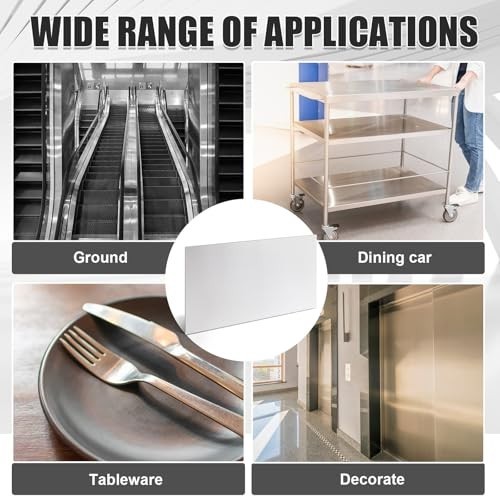 430 Stainless Steel Sheet Metal 36″x24″ 24GA Brushed Finish Panel for Crafting,