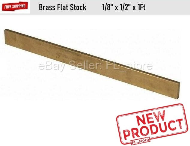 Brass Flat Stock 1/8″ x 1/2″ x 1 Foot Alloy 360 Mill 36″ Long Solid Rectangle