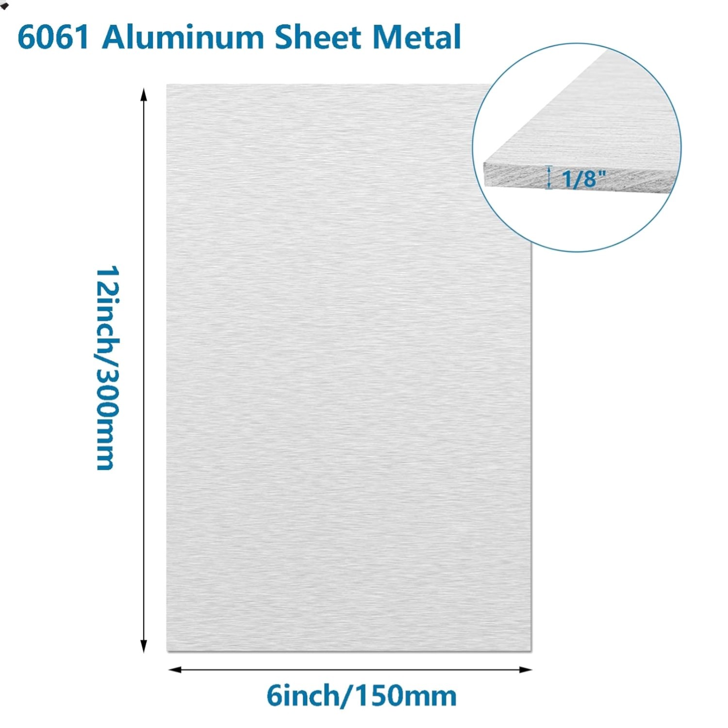 6061 Aluminum Sheet Metal 6 x 12 x 1/8 Inch, Heavy Duty Aluminum Sheets Plate…