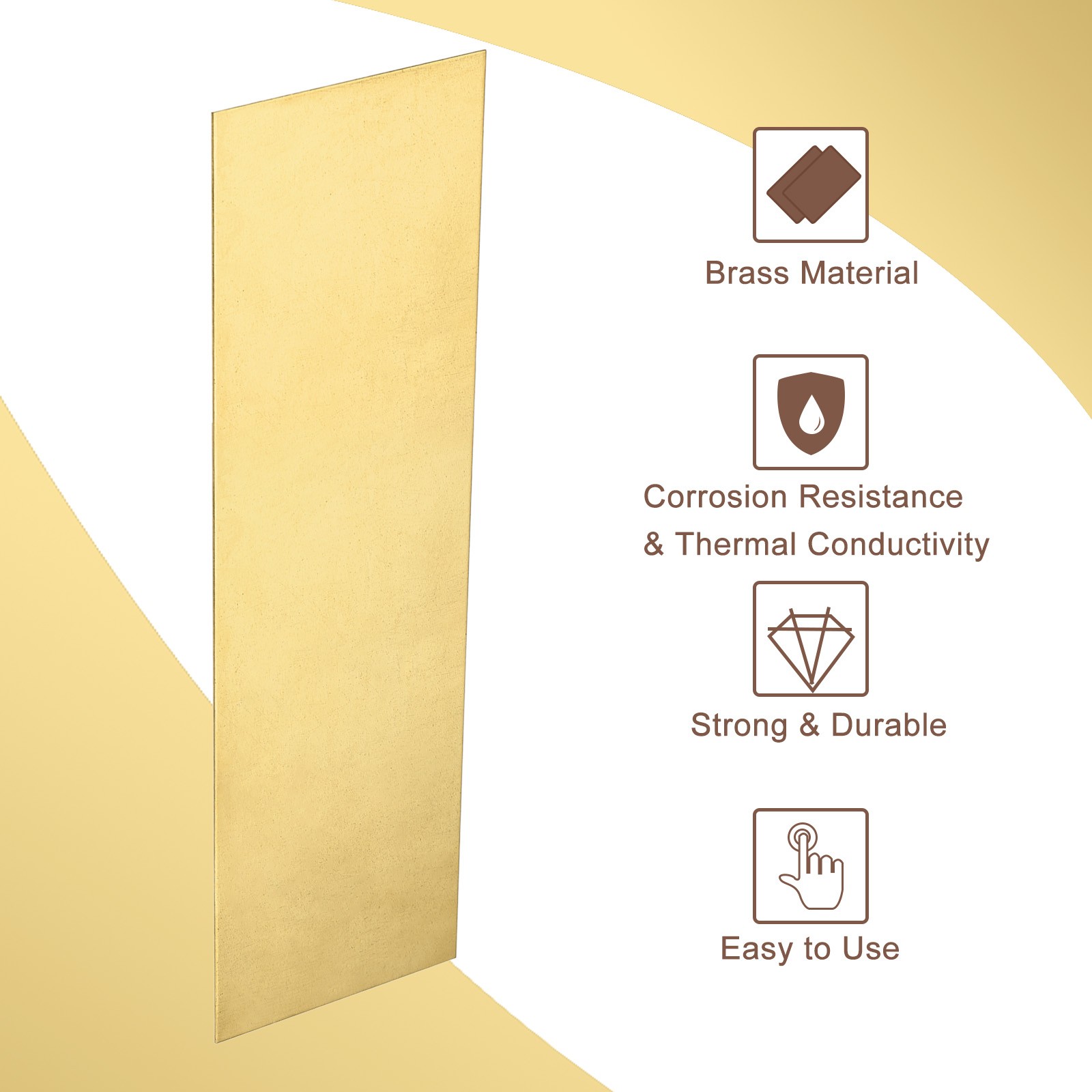 H62 Brass Sheet 12″ x 4″ Metal Sheets 0.02″ Thick Brass Plates for Industry