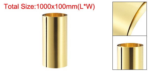 1000mm x 100mm x 0.1mm Brass Sheets Good for Making Machinery