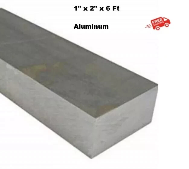 Aluminum Flat Bar Stock 1″ Thick x 2″ x 6 Feet Mill Finish Alloy 6061 72″ Length