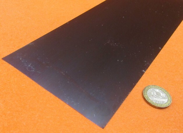 1095 Hard Blue Tempered Spring Steel Shim .015″ Thick x 4.00″ Wide x 48″ Long