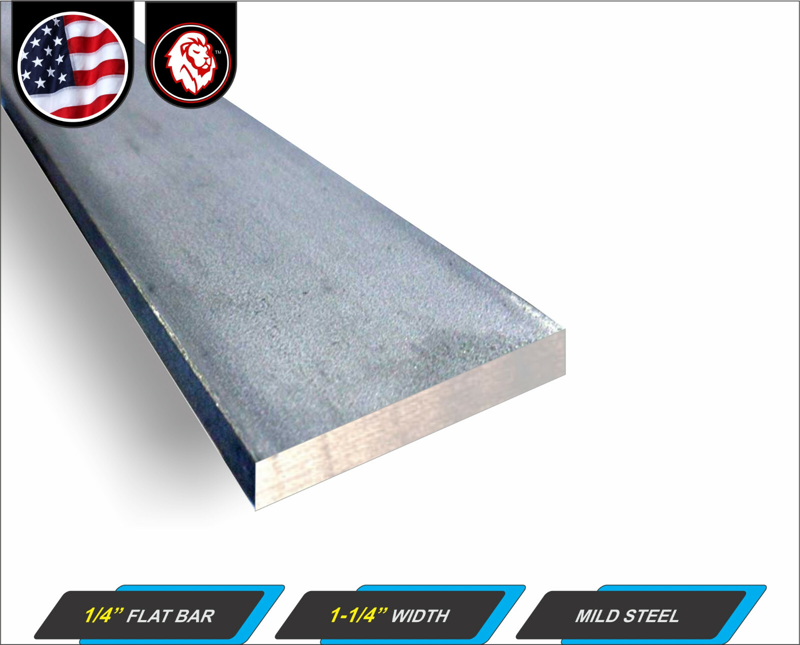 1/4″ x 1-1/4″ Flat Metal Bar – Mild Steel – Flat Metal Stock – 48″ Long (4-ft)