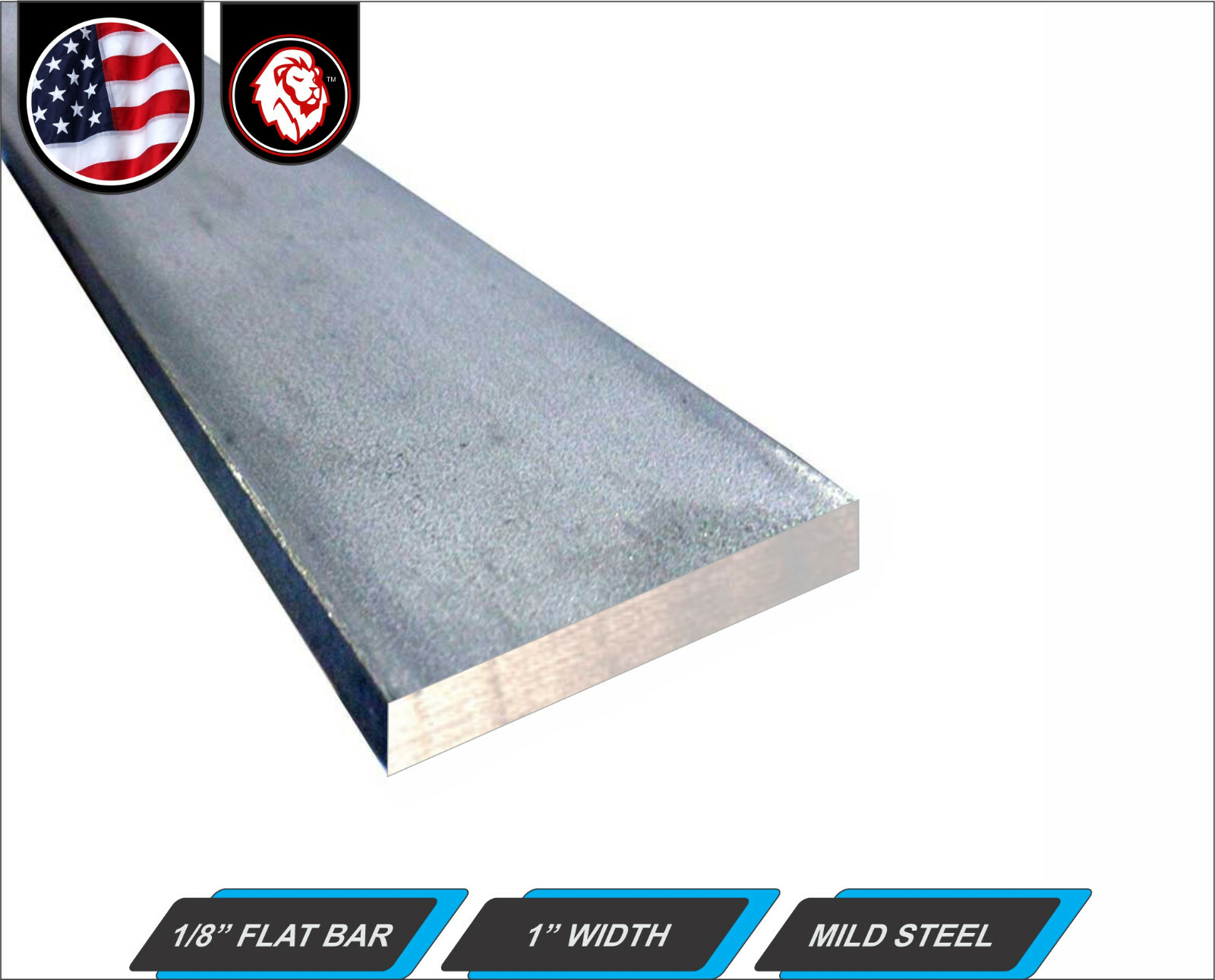 1/8″ x 1″ Metal Flat Bar – Flat Metal Stock – Mild Steel – 24″ Long (2-ft)