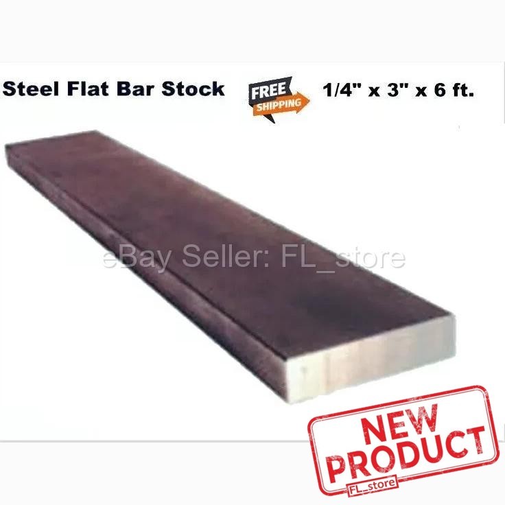 Steel Flat Bar Stock 1/4 x 3 x 6 Feet Rectangular Unpolished 1018 Alloy NEW