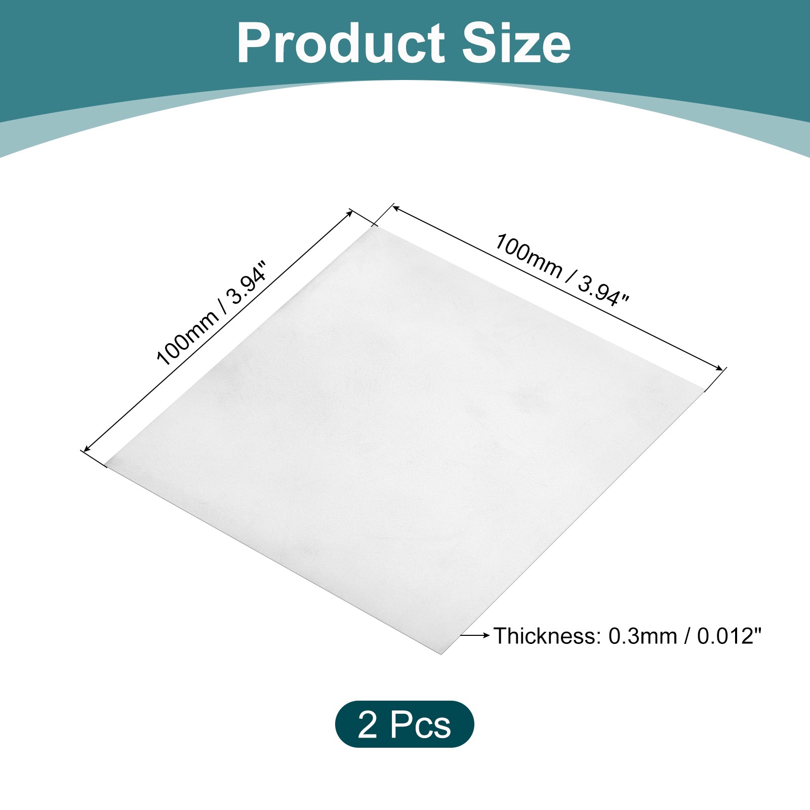 2 Pcs Pure Nickel Sheet, 99.6% Nickel Plate, 0.012″x3.94″x3.9″(0.3x100x100mm)