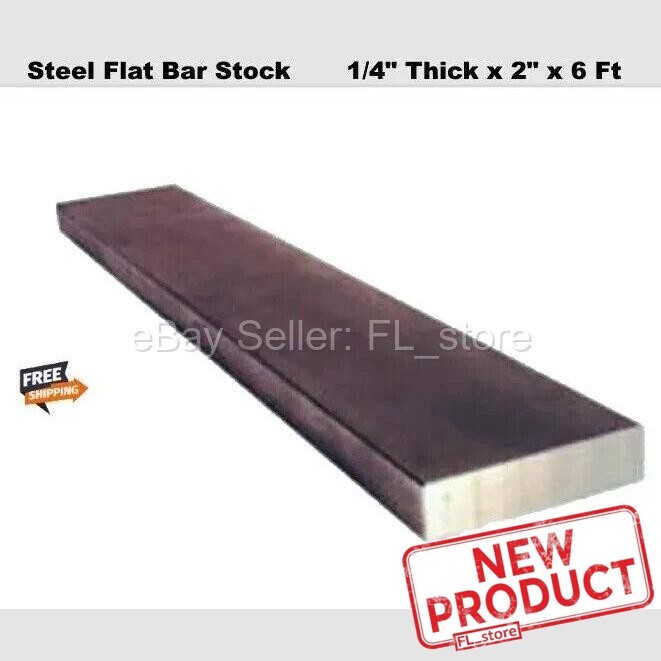 1/4″ x 2″ x 6 Feet Steel Flat Bar Stock Unpolished 1018 Alloy Cold Finish NEW