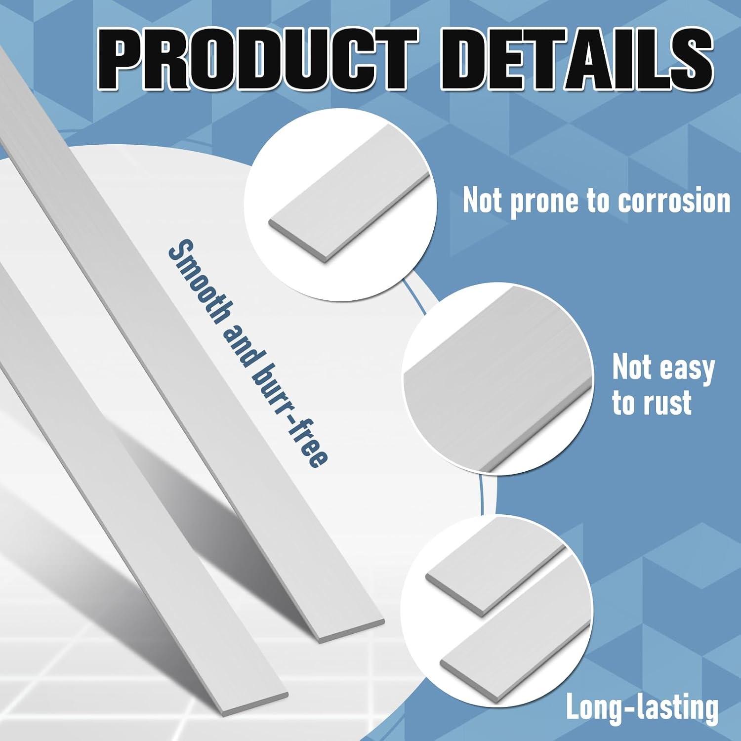 6061 T6 Aluminum Flat Bar 1/8″ x 1″ x 16″ Solid 3mm Aluminum Plate 8 Inch Bar
