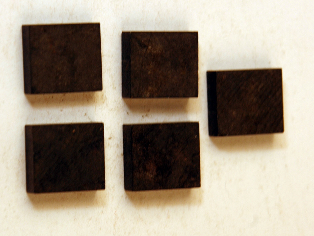 .165 X .510 X .575 (LOT OF 5) CARBIDE BLANKS GRADE UNKNOWN (E-3-4-1-21)