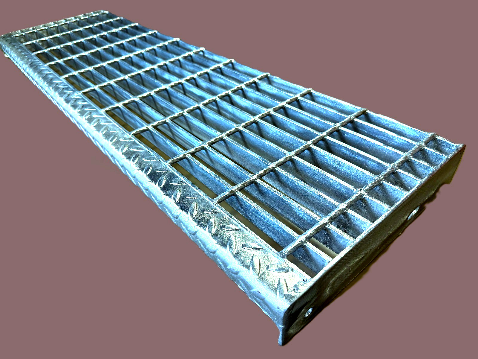 Steel bar grating galvanized stair tread size 42″x12″ X 1-1/4″