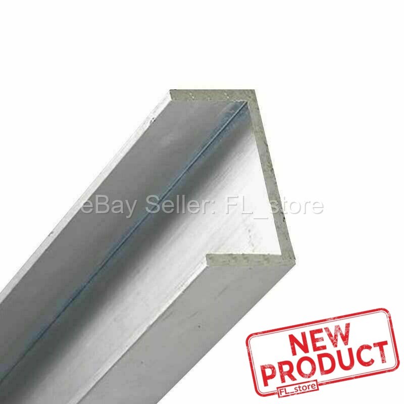 8 Feet Aluminum U-Channel 1″ Leg x 3 Base Width x 2-3/4″ Inside x 1/8 Thick NEW