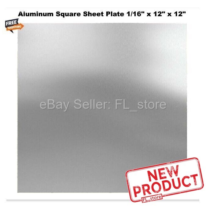 Aluminum Square Sheet Plate 1/16″ x 12″ x 12″ Stock 3003 Alloy Mill Finish NEW