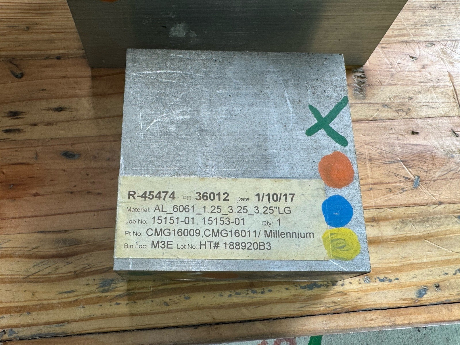 3 PC Lot Aluminum 6061 FLAT BAR 2.25 x 2.5 x 5 , 1.25 x 3.25 , .75 x 2 x 3.25