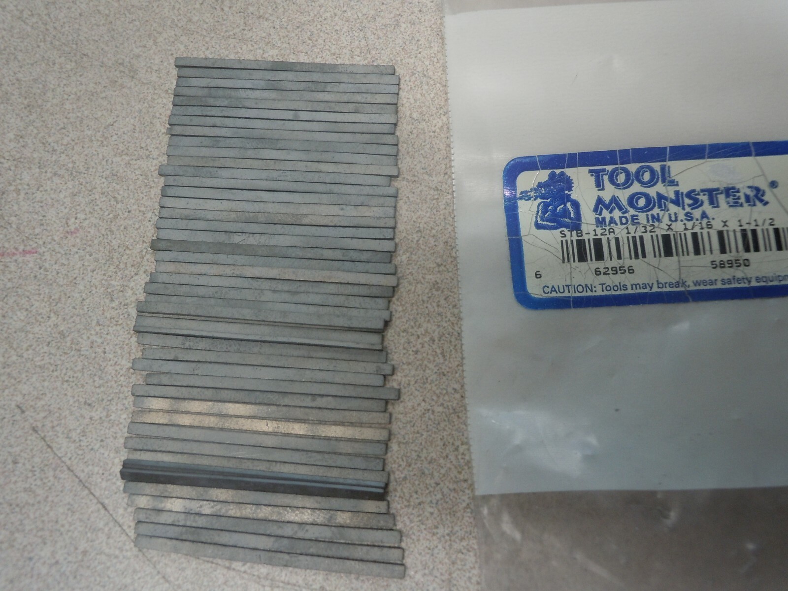 45pcs STB-12A: Solid Carbide Unground Strip 1/32″ Thick x 1/16″ Wide x 1-1/2″
