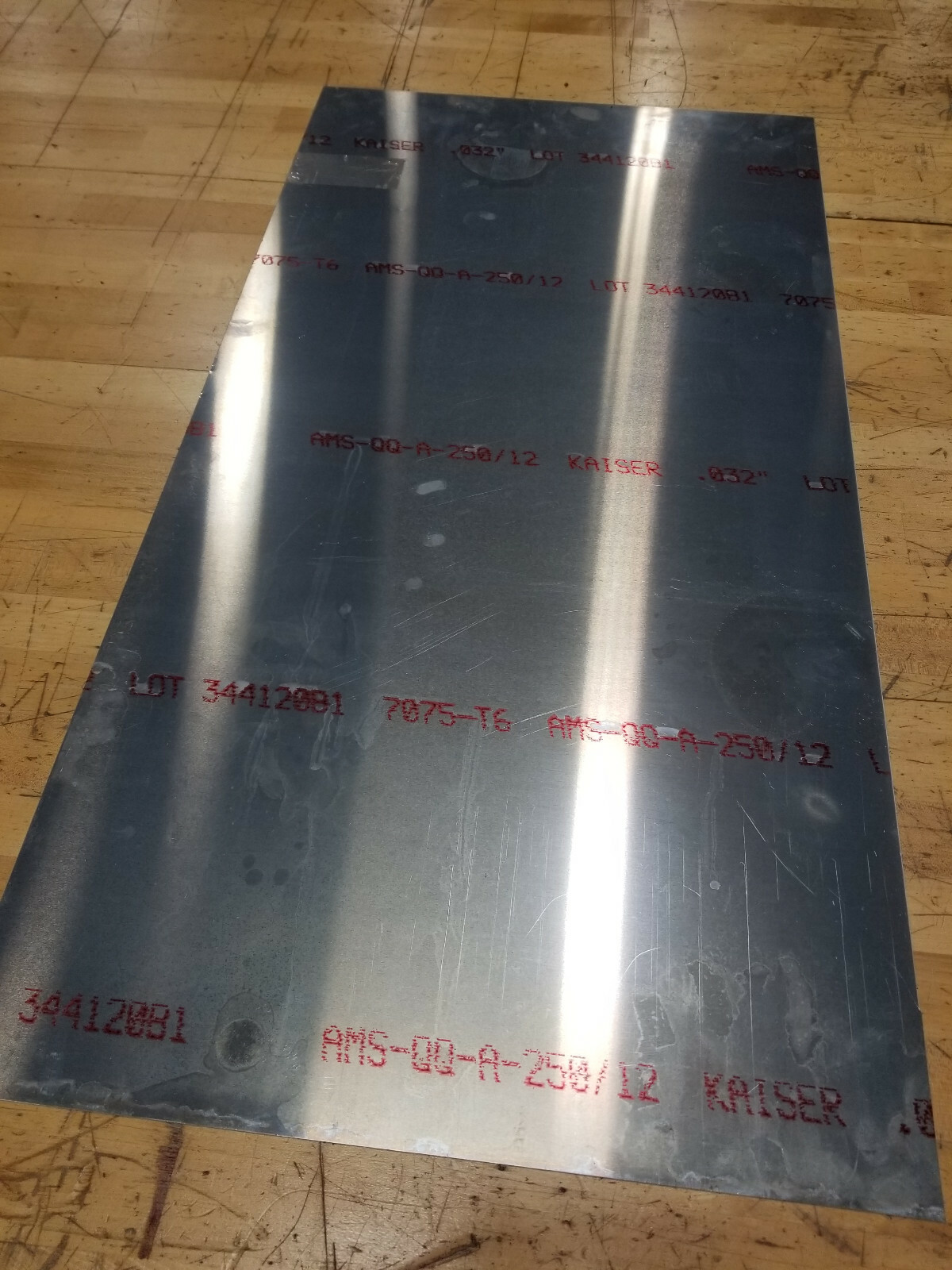 0.032″ 7075-T6 Aluminum Sheet Plate – various sizes up to 19″ x 24″ – MAKE OFFER
