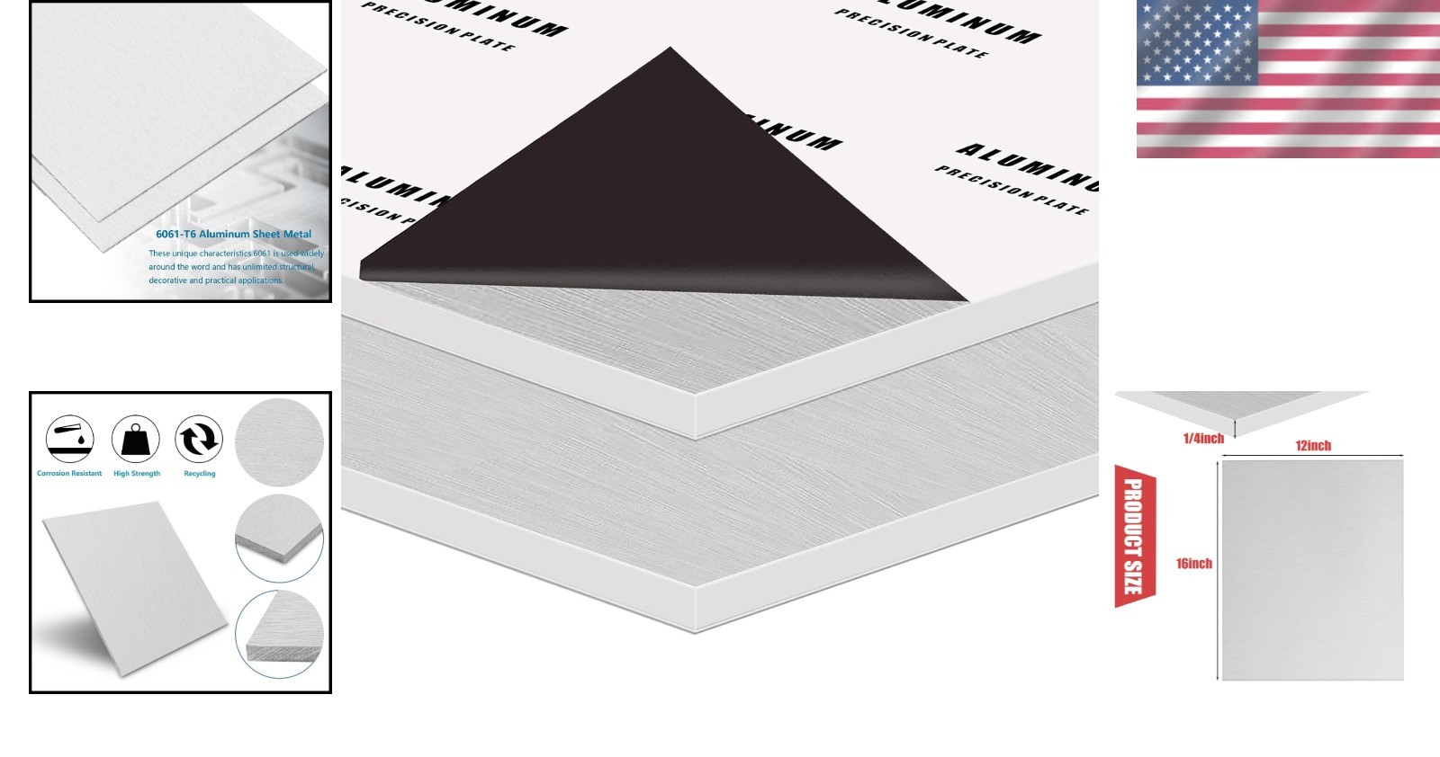 6061 Aluminum Sheet Plate 12×16″ Thin & Corrosion Resistant