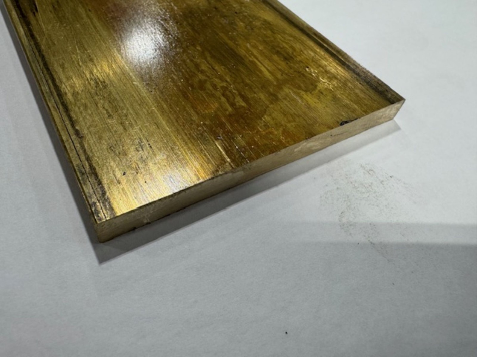 1/4″ x 3″ C360 Brass Flat Bar x 24″ Long, Half Hard, Free Cutting, Mill Stock