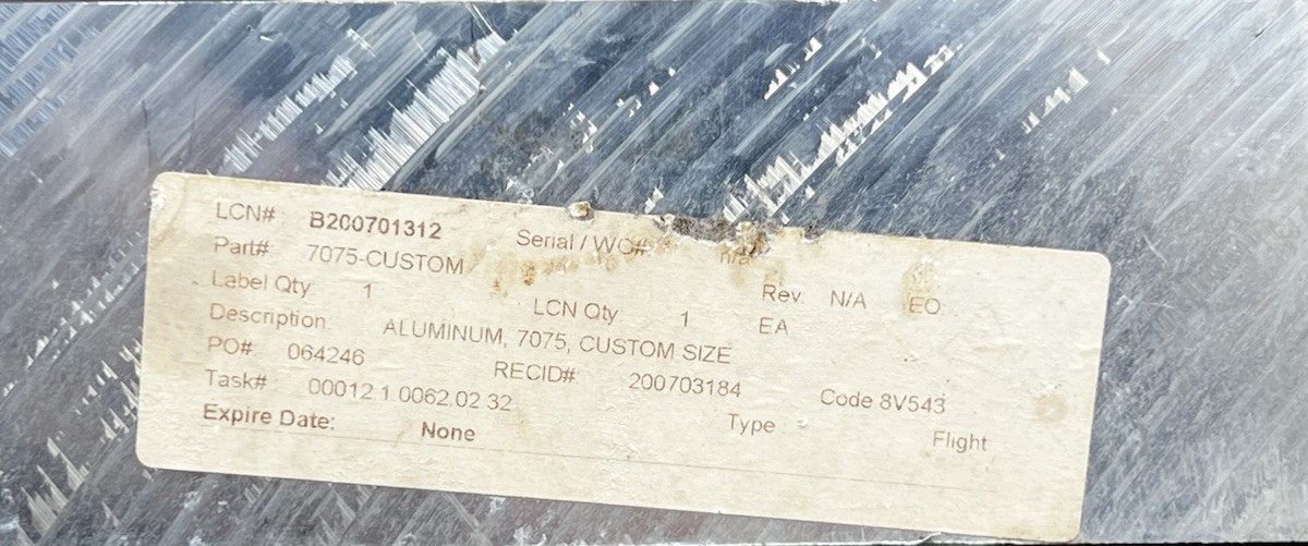 KAISER ALUMINUM 7075 T651 ALLOY Precision Blank 24” x 24” x 2” 116 Pounds