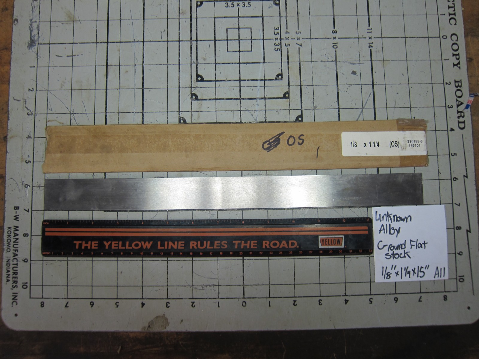 Unknown Alloy Ground Tool Steel Flat Stock 1/8″ x 1 1/4″ x 15″