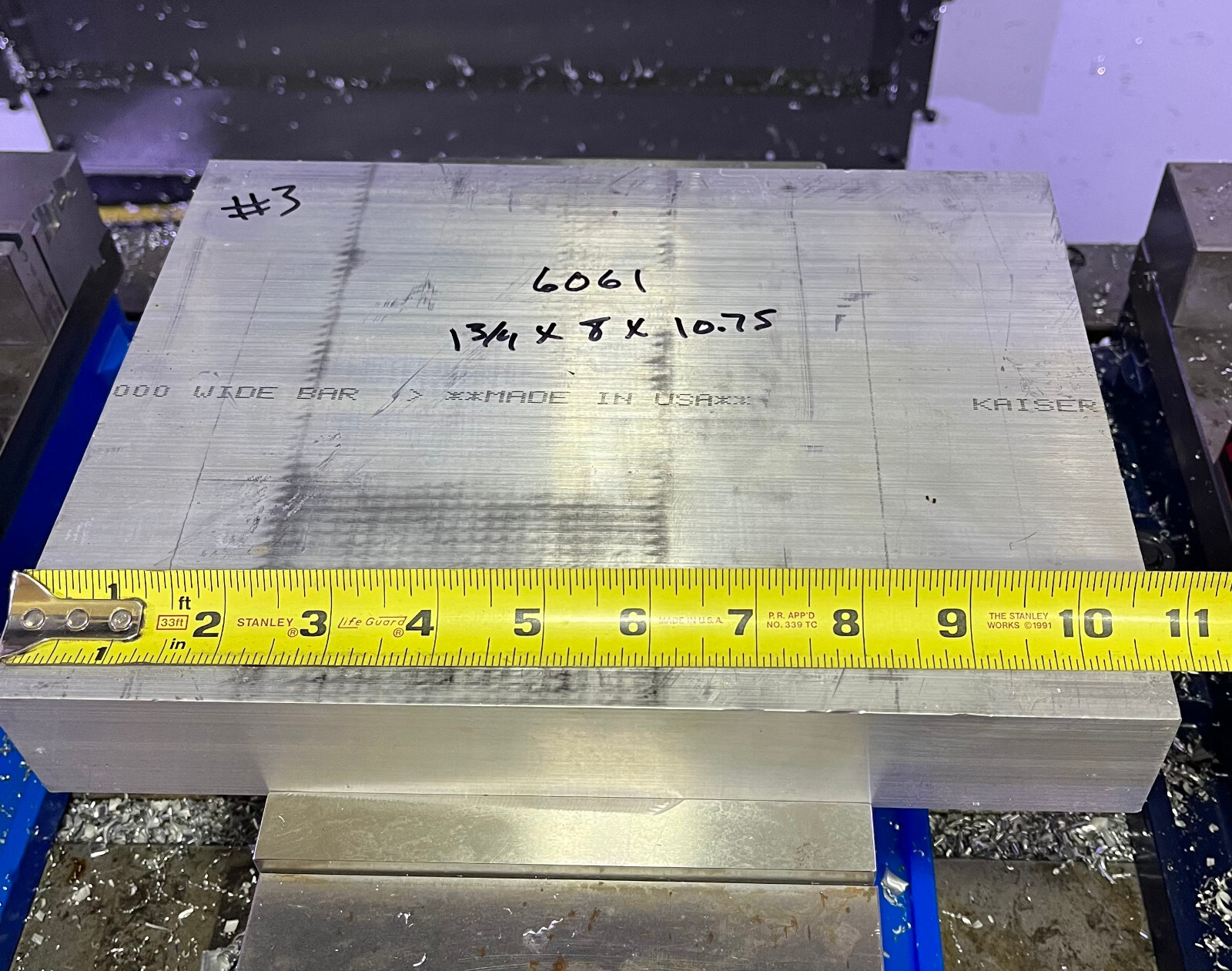 1-3/4″ X 8″ Aluminum 6061 Extruded Flat Bar 10.75″ long CNC Milling