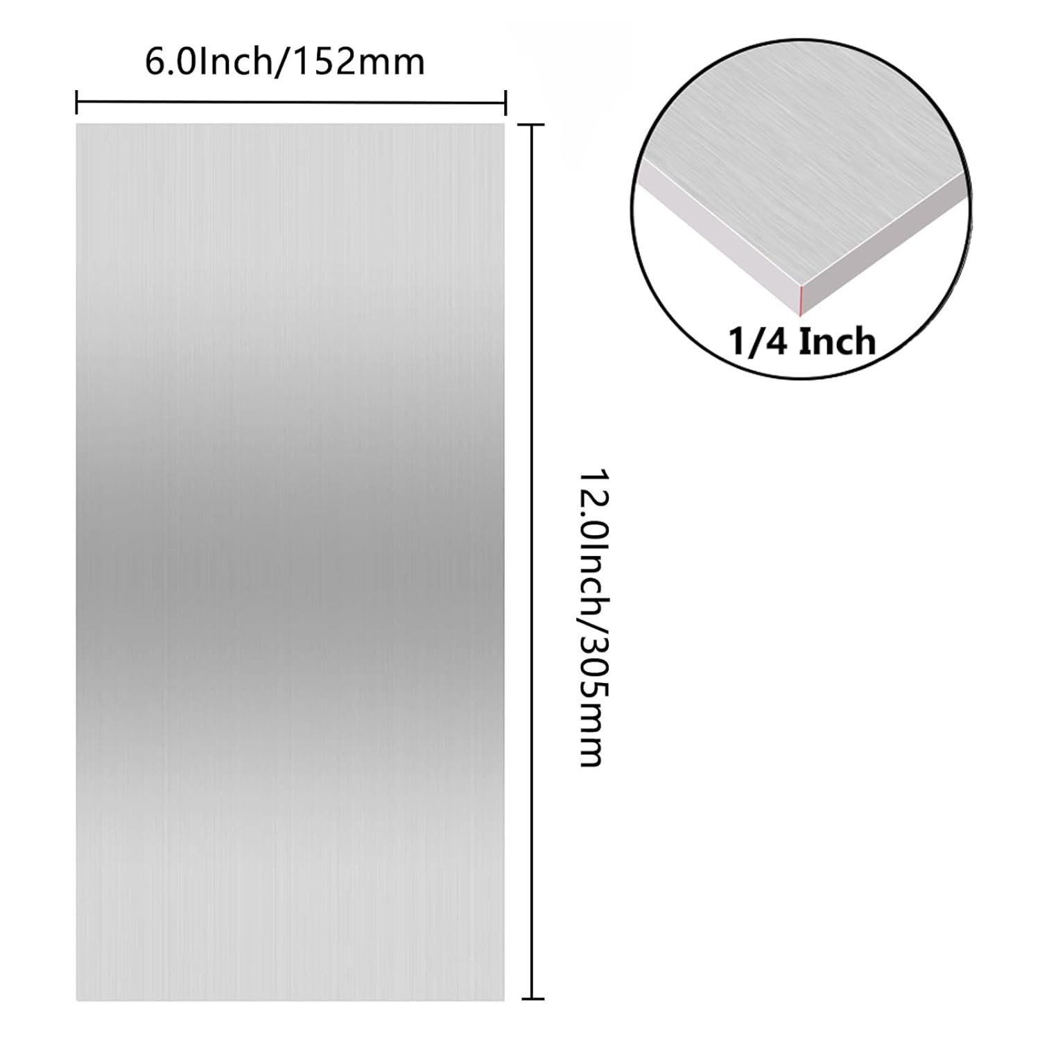 6061-T651 Aluminum Sheet 6x12x1/4 Inch – Durable & Heat Treatable Metal Plate