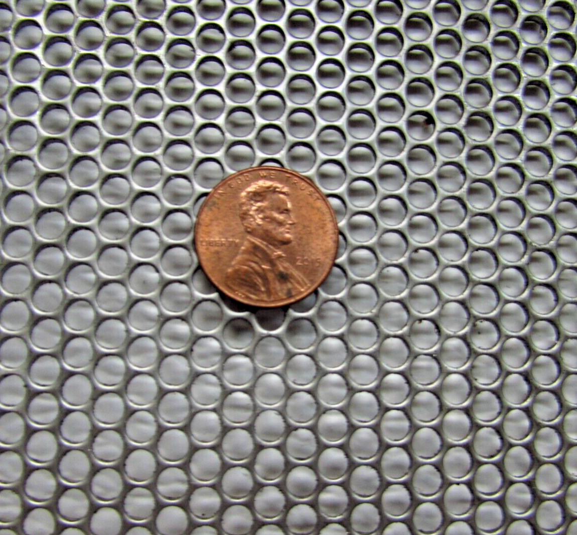 5/32″ HOLES–18 GAUGE– 304 STAINLESS STEEL PERFORATED SHEET– 11″ X 24″