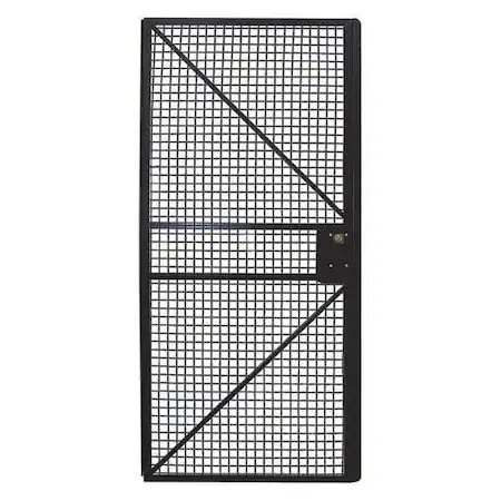 Zoro Select 19N879 Wire Mchn Grd Door, 84 Inx36 In, Blk, 19N879