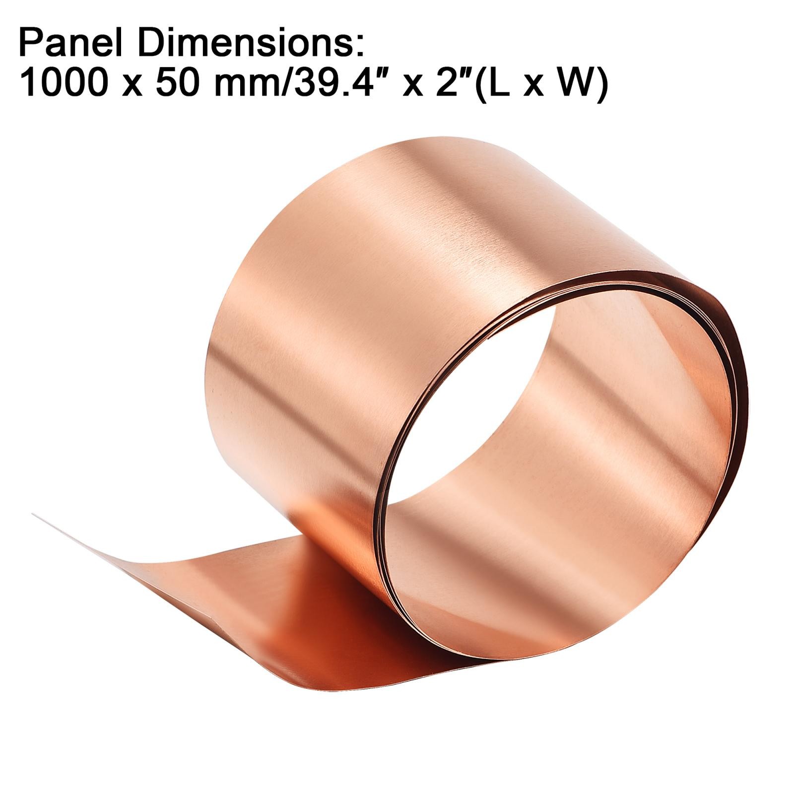 2pcs Copper Sheet Roll Metal Foil Plate 39.4″ x 2″ x 0.004″