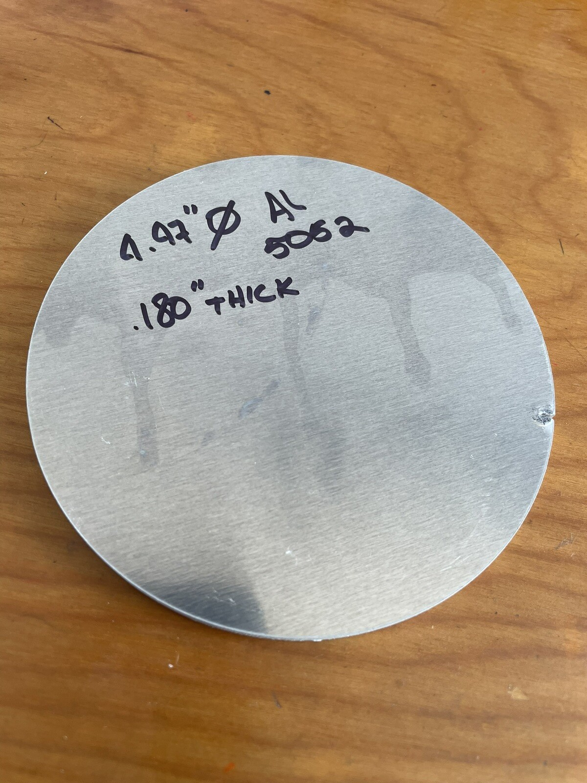 FREE SHIPPING!! 3/16” 5052 Aluminum Sheet/Plate Circle w/lead 4.5” Dia. (4.47”)