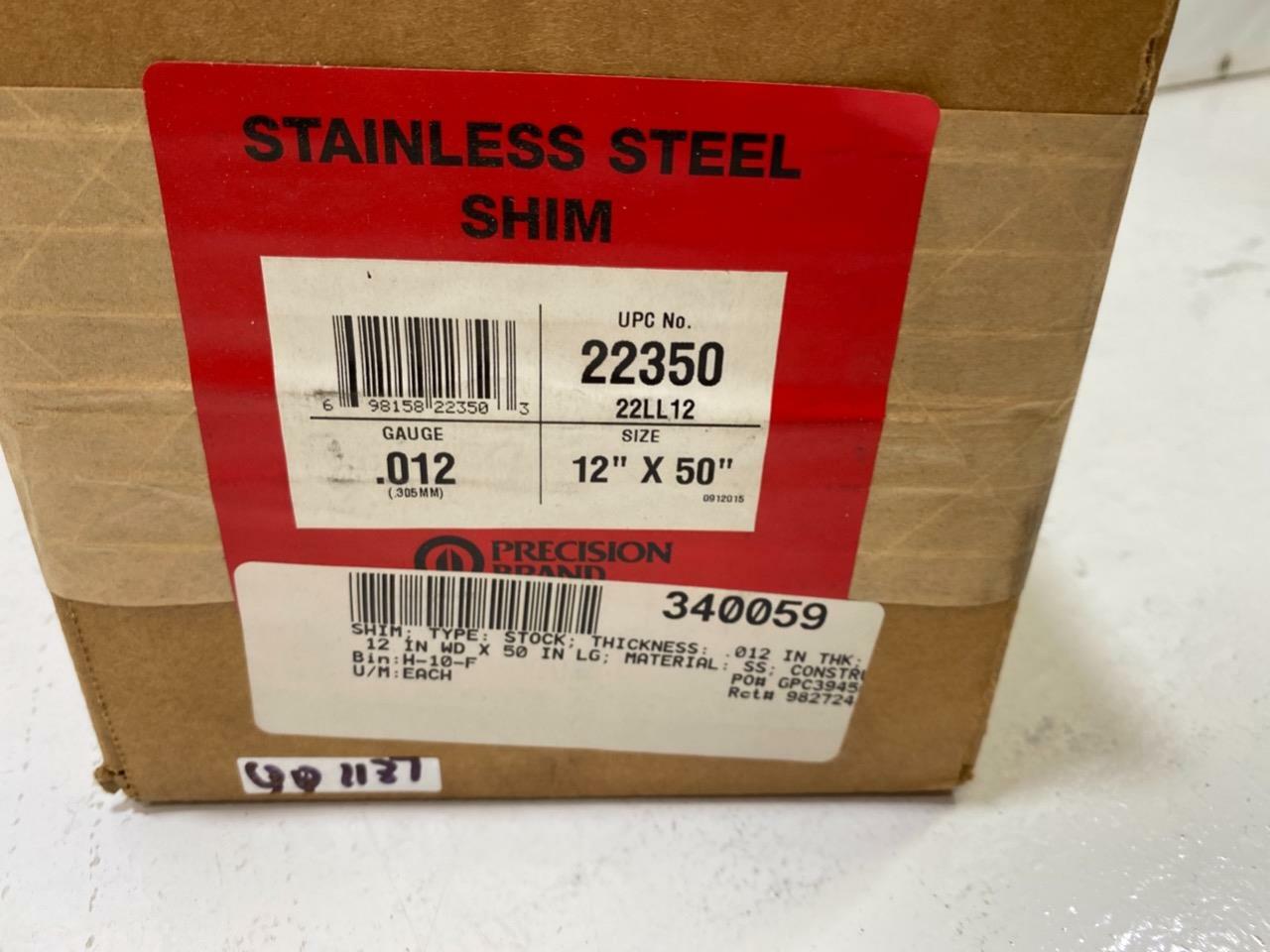 Precision 22350 Shim Stainless Steel 12″ x 50″ 0.012 Gauge