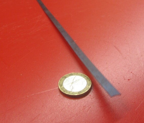 1095 Hard Blue Tempered Spring Steel Shim .008″ Thick x .250″ Wide x 300″ Long