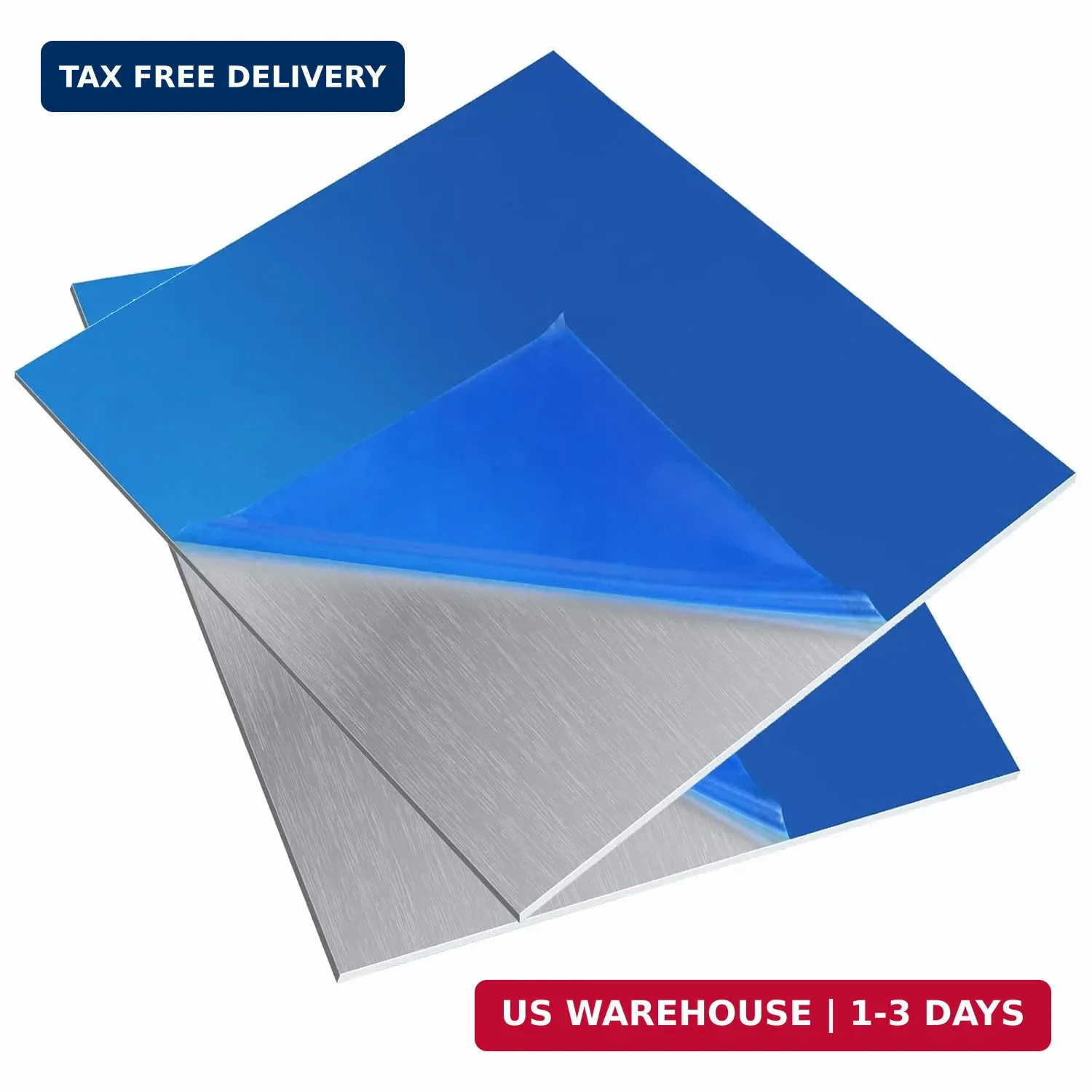 2 Pieces 6061 T651 Aluminum Sheet Metal 6 x 6 x 0.04(18Gauge) Inch Thickness Rec