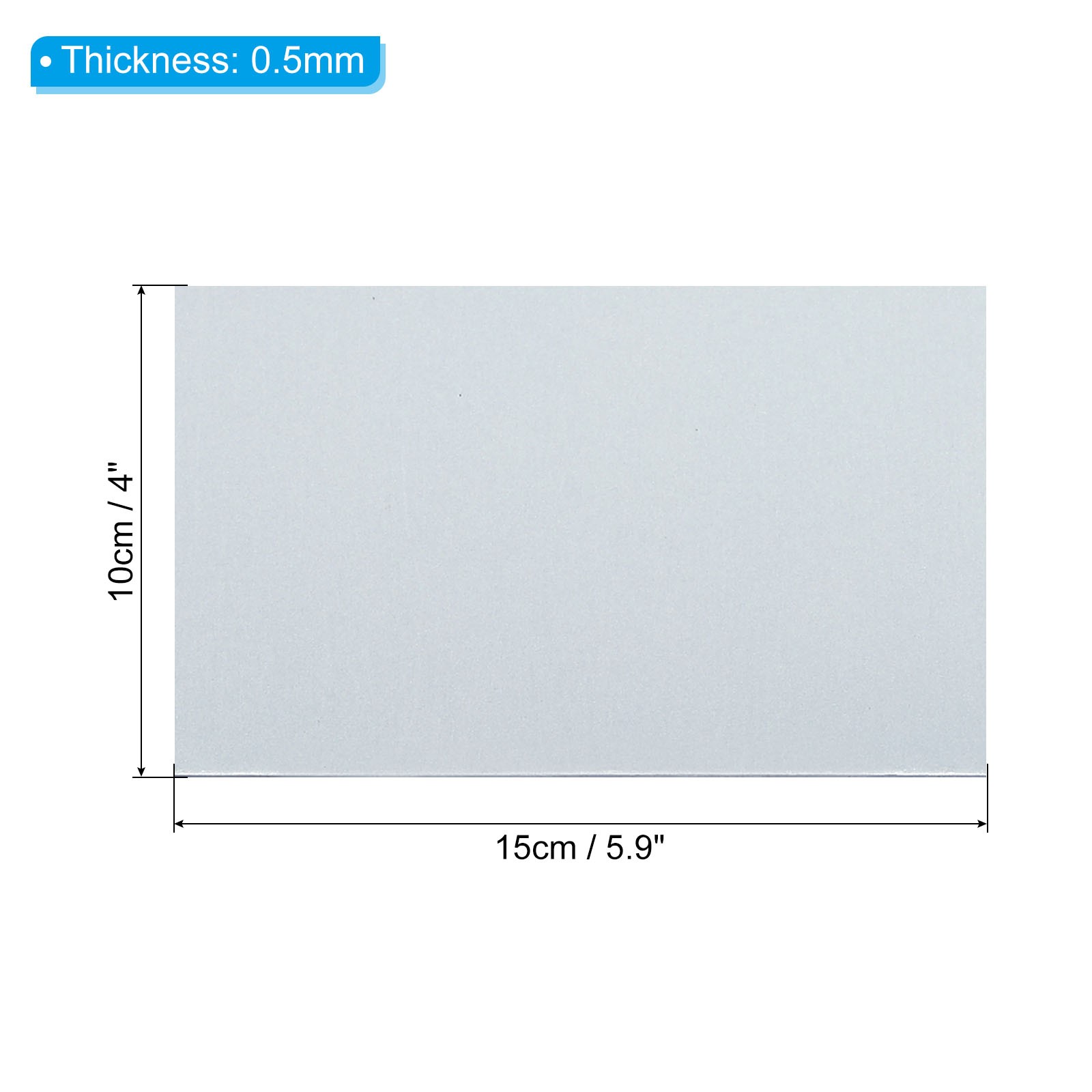 5pcs Galvanized Steel Sheet, 15x10cm Metal Sheet Plate Panels 0.5mm Thick